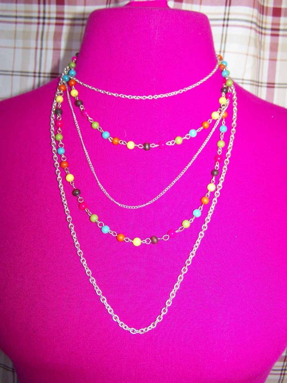 Colorful Beads Multi-Strand Necklace
